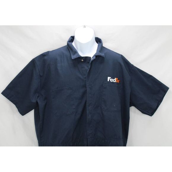 FedEx VF Imagewear Size 52-LN Short Sleeve Zip Coveralls 30" Inseam - Picture 4 of 8